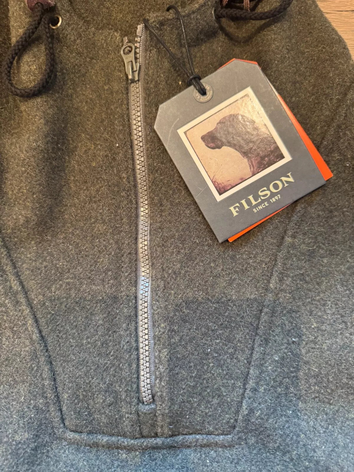 Rare Filson Mackinaw Wool Anorak XL 20263386 MADE IN USA Forest Green Hoodie