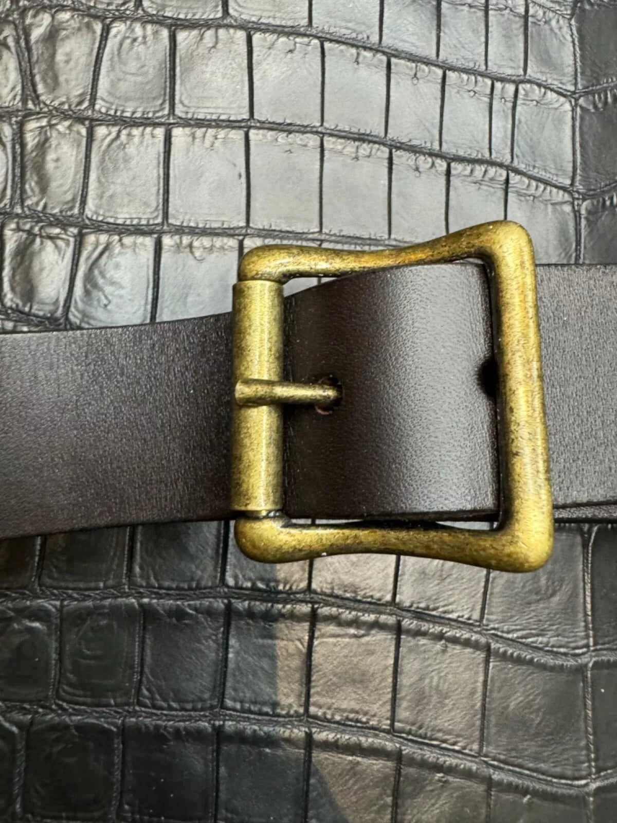 Filson Leather Shoulder Strap MADE IN USA Brown Bridle Brass Adjustable Vintage 70137200135