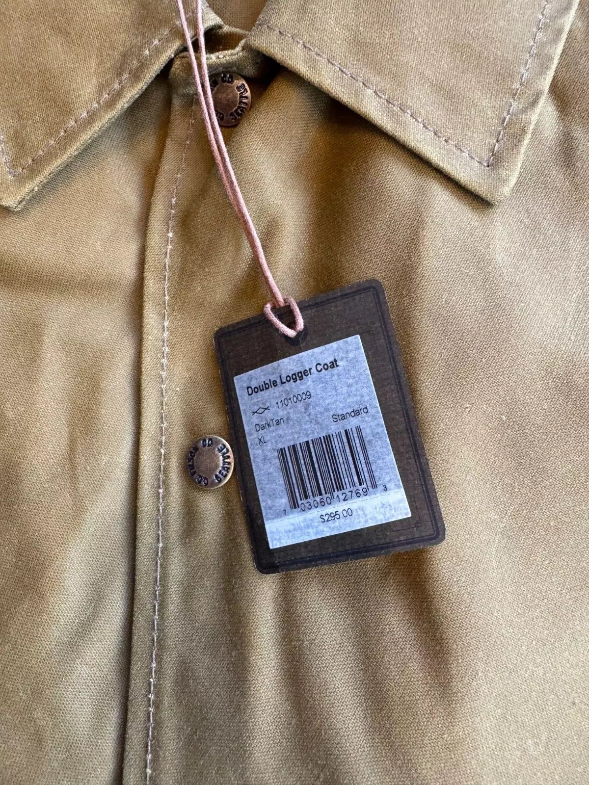 Filson Double Logger XL Coat 11010009 MADE IN USA Dark Tan Khaki Waxed Brand New