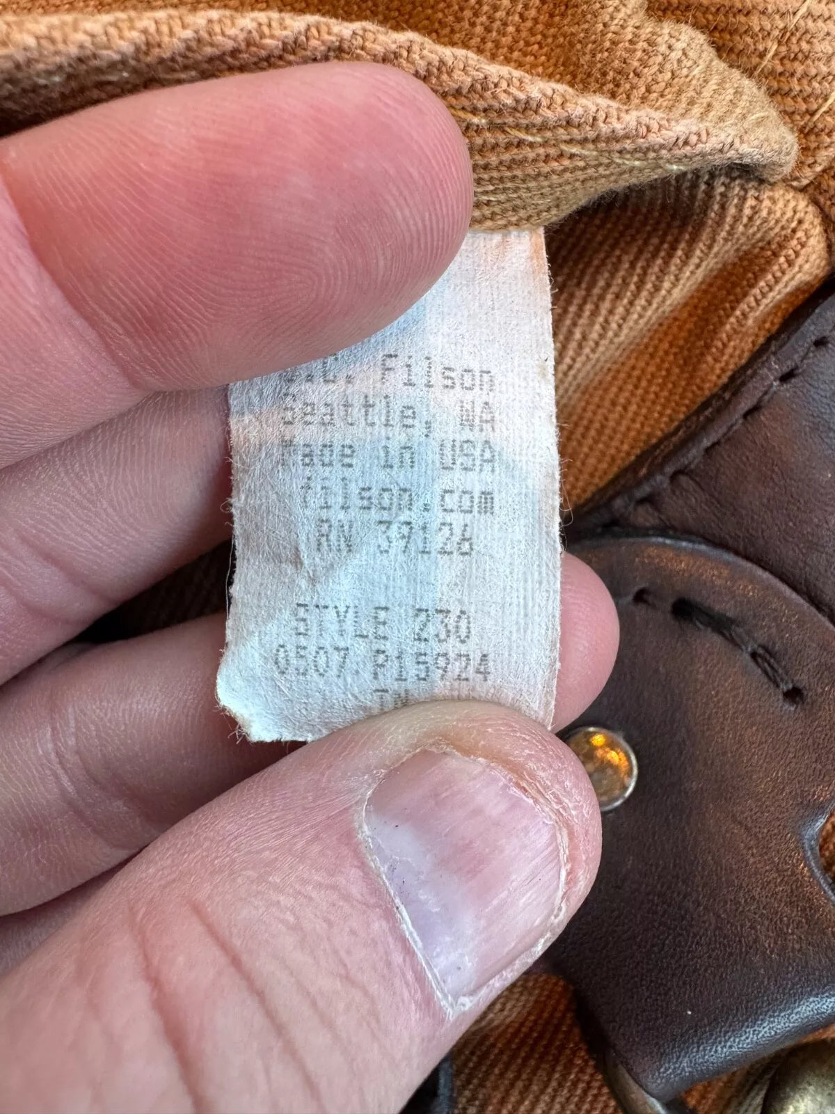 Vintage | Filson Small Rugged Twill Field Bag | Tan | USA | May 2007 | #70230