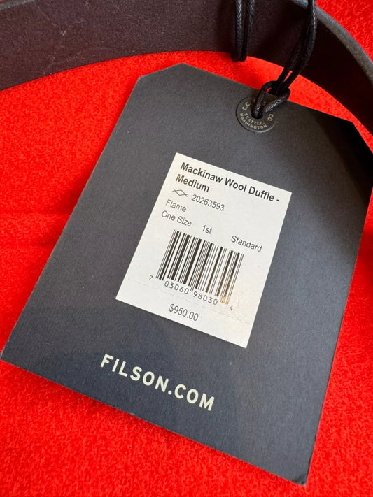 Filson Mackinaw Wool Medium Duffle Made In USA - Flame - 20263593