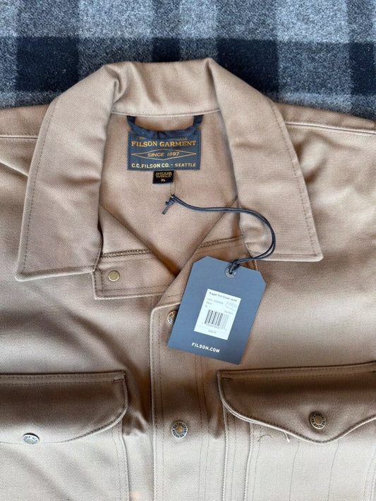 FILSON Rugged Twill Cruiser Heavy Cotton Jacket USA Made XL Sepia New 20264530