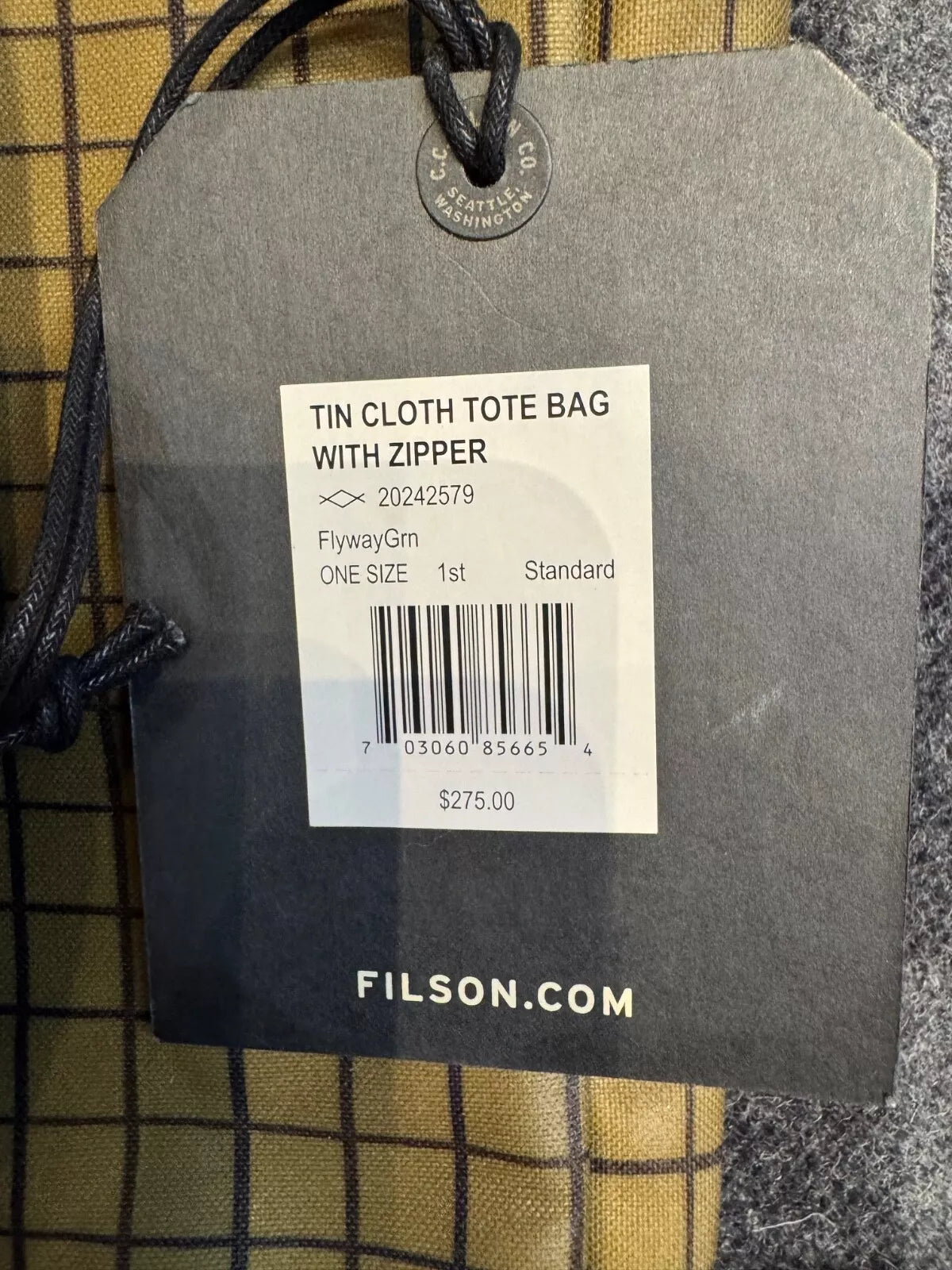 Filson Oil Tin Cloth Zip Tote Bag | Flyway Green | Limited Edition | NWT $275 | 20242579