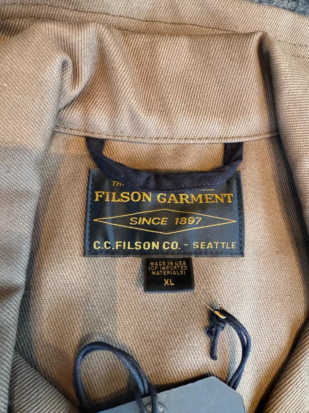 FILSON Rugged Twill Cruiser Heavy Cotton Jacket USA Made XL Sepia New 20264530