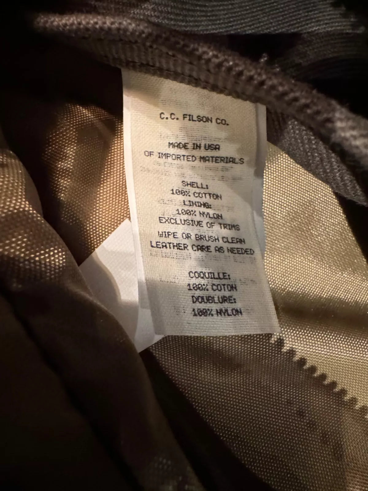 New Filson Travel Kit in Otter Green Twill and leather Made in USA 11070218
