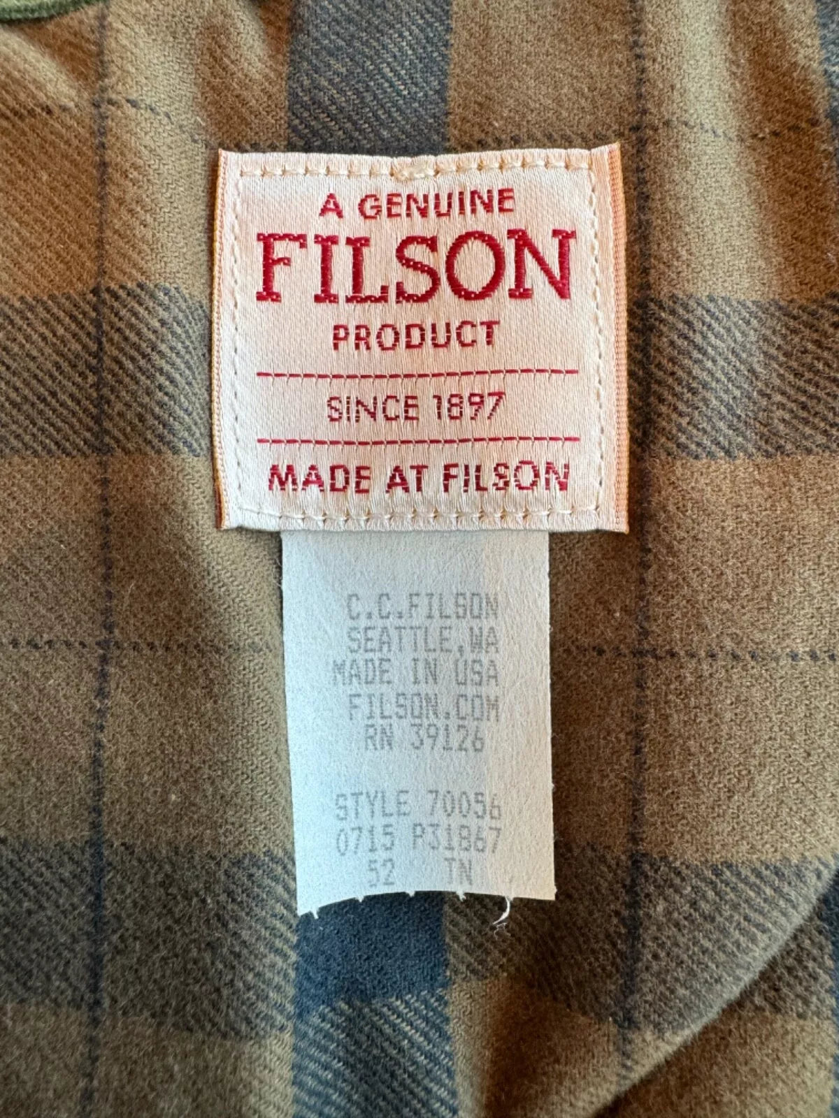 New Unused USA MADE Filson Rugged Twill Unscoped Gun case in Tan Size 52 inches