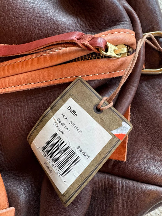 NWT Filson x Ranchlands Duffle Bag 20111492 MADE USA Leather Dark Brown Tan Rare