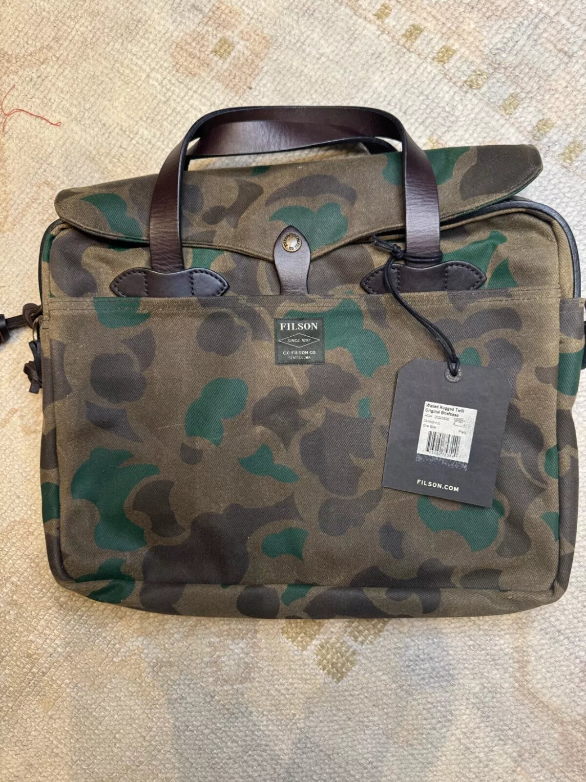 Rare Filson Dark Wax Shrub Briefcase NWT Made in USA - 20226928