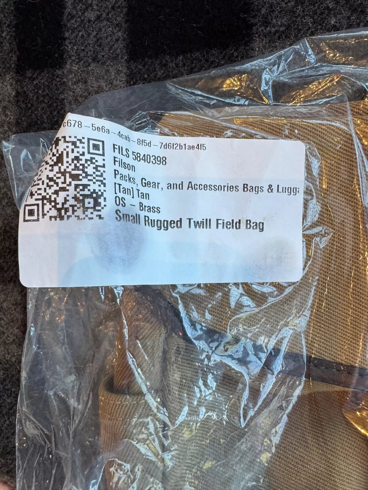 Filson Small Rugged Twill Field Bag | NWOT | Tan | USA | MSRP $450 | 70230