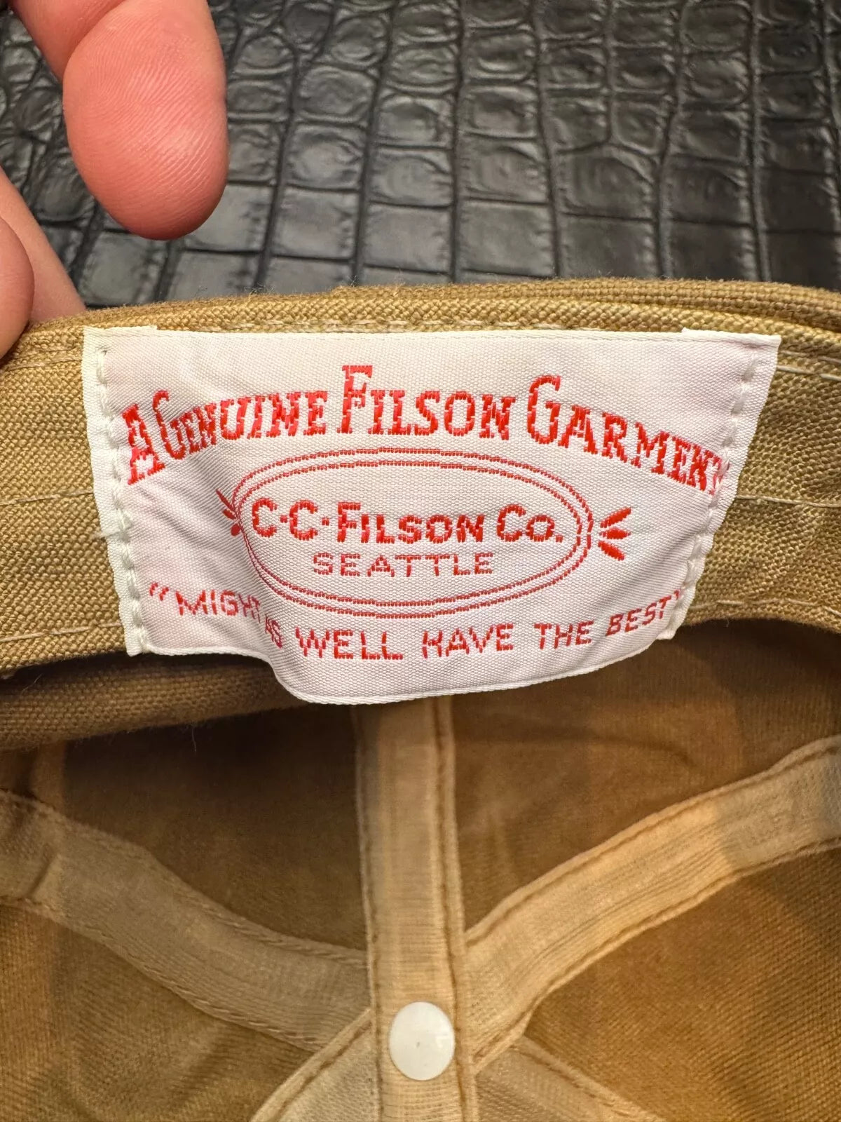 Vintage Filson Tin Cloth Gold Panner 1997 100th Anniversary Strapback Cap USA