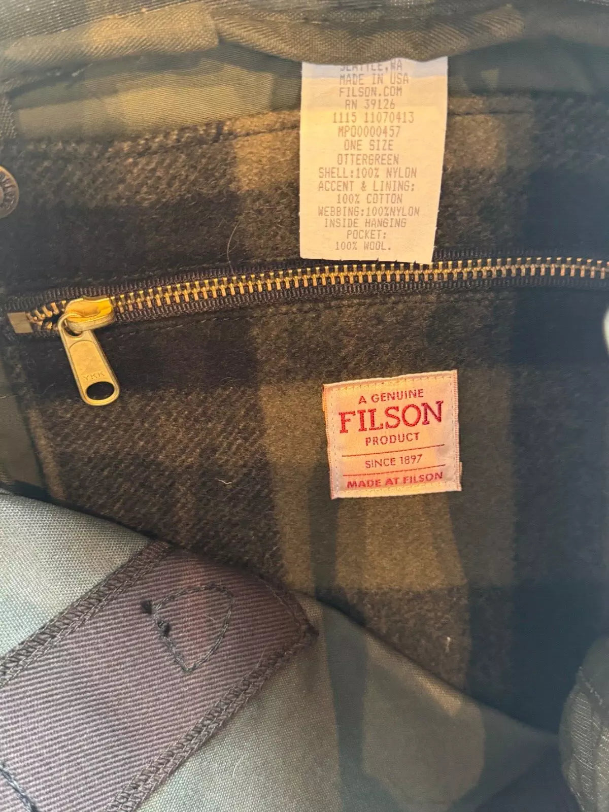 Filson Nylon Small Drawstring Pack Mackinaw Insert NWT Discontinued Rare 2015 #11070413