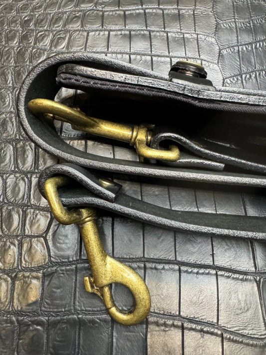 Filson Leather Shoulder Strap MADE IN USA Black Bridle Brass Adjustable Vintage 70137001135