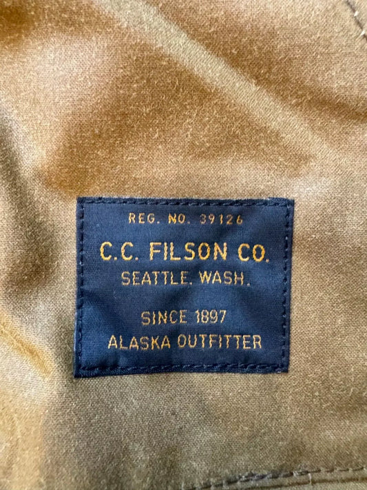 Filson Shelter Cloth Waxed Anorak 20264533 USA Large Dark Tan Khaki Pullover
