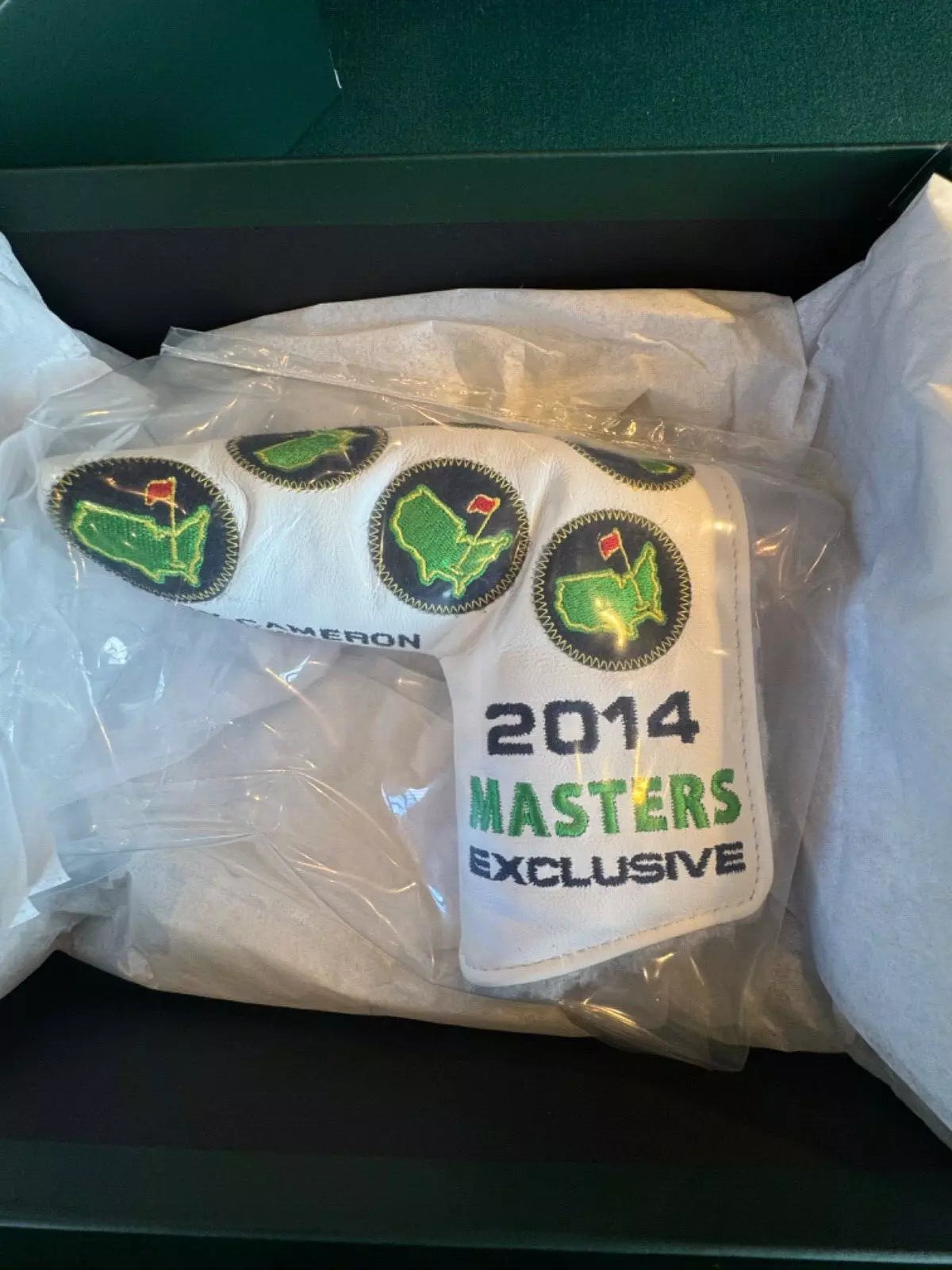New in Box Scotty Cameron Leather Head cover 2014 Masters Exclusive unused Rare