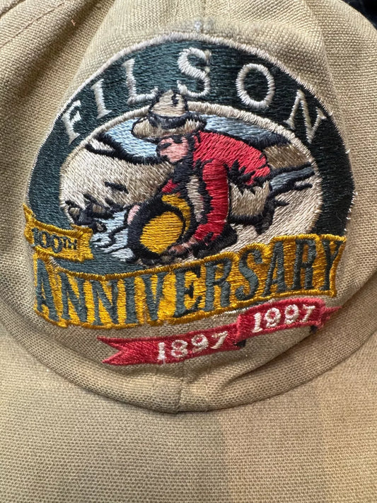 Vintage Filson Tin Cloth Gold Panner 1997 100th Anniversary Strapback Cap USA