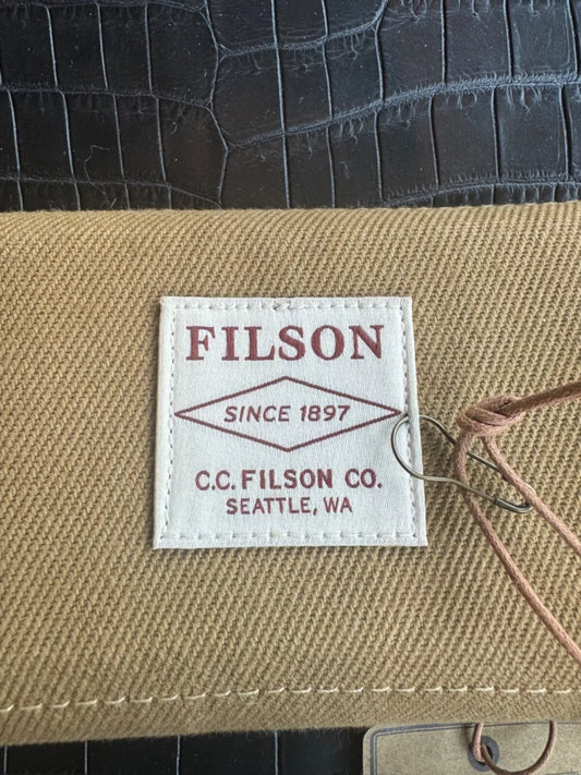 Rare New Tags Filson Rugged Twill Tin + Shearling Fly Fishing Wallet Made in USA 11030231