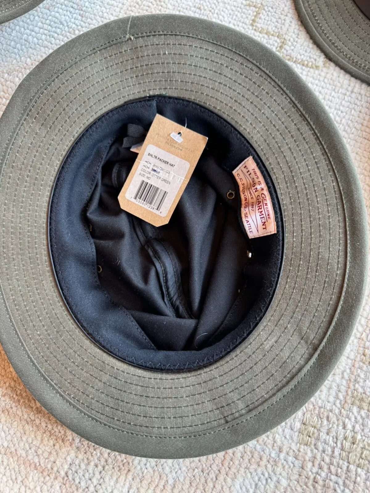 Filson Shelter Cloth Packer Hat | Med | Made in USA | Otter Green | Rare 60017341103