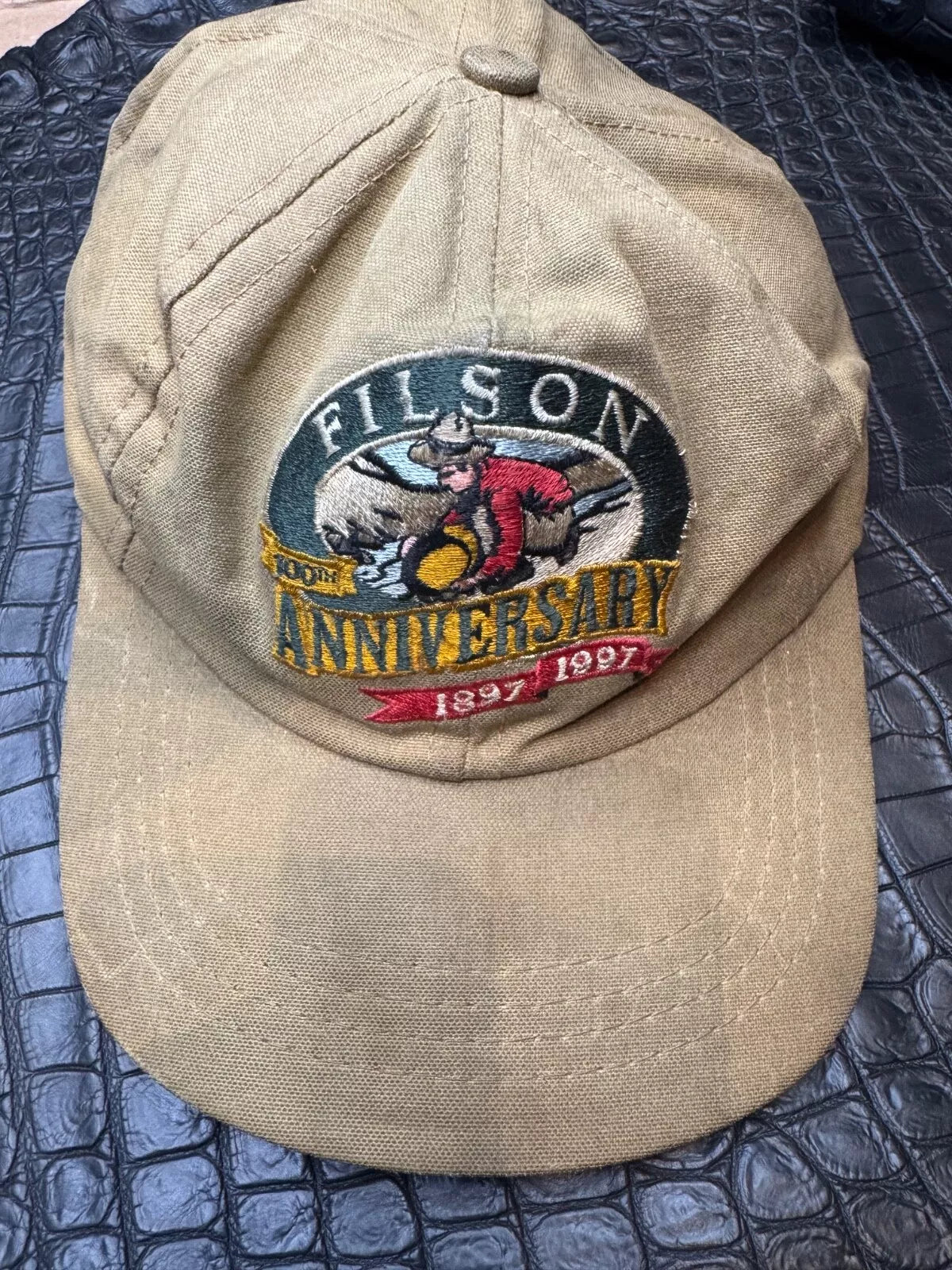 Vintage Filson Tin Cloth Gold Panner 1997 100th Anniversary Strapback Cap USA