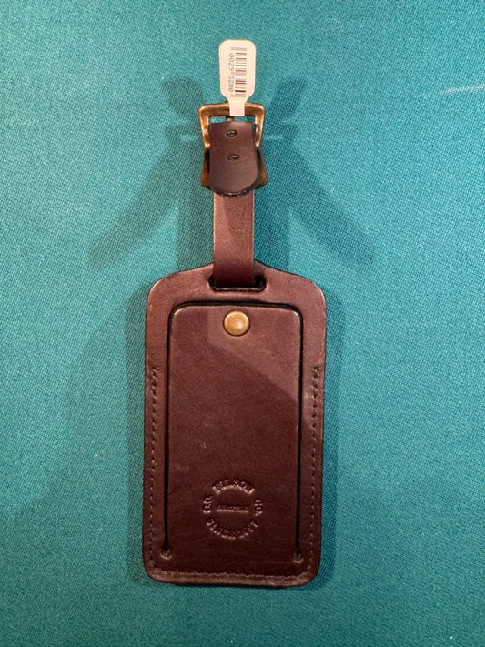 FILSON Weatherproof Leather LUGGAGE TAG Brown Felt Pouch Made USA New with Tags