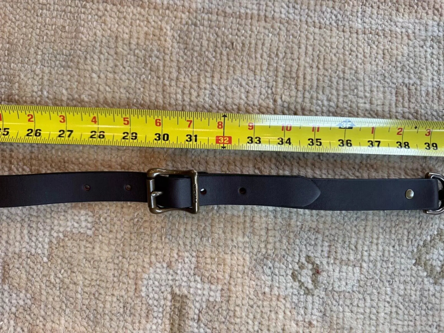 NWT Filson Leather Shoulder Strap USA Brown Bridle Brass Adjustable Small 20049230