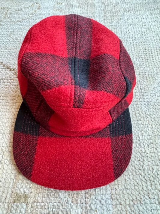 FILSON 5 Panel Mackinaw Wool Cap Red Black Rare New with Tags MADE IN USA 30236640135