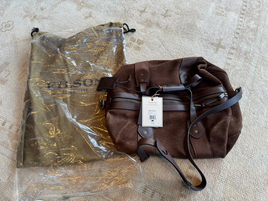Grail Filson Rugged Suede Duffle Dark Tobacco New With Tags