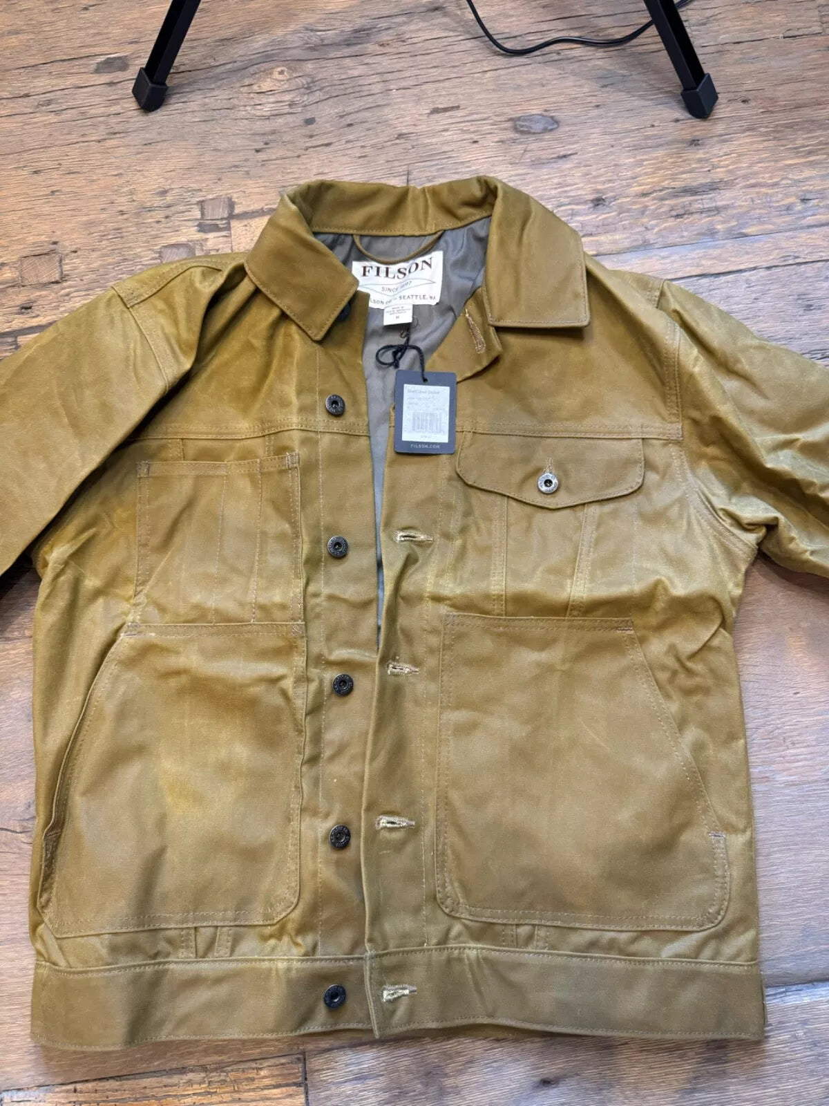 Rare NWT Filson Tin Cloth Short Lined Cruiser Medium USA Made Dark Tan 11010762
