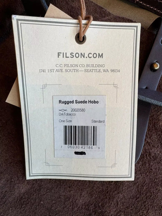 FILSON RUGGED SUEDE HOBO DARK TOBACCO NWT RARE USA MADE LONG GONE!! -20020580