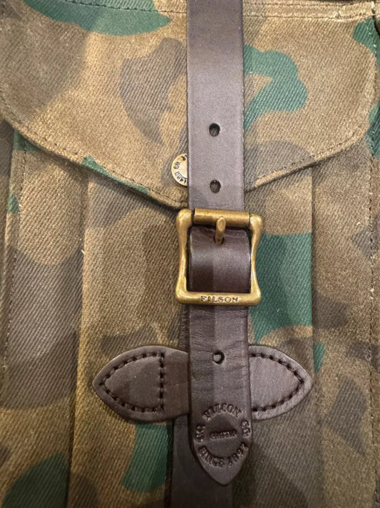 FILSON LARGE WAXED RUGGED TWILL RUCKSACK BACKPACK DARK WAX SHRUB CAMO - NWT USA