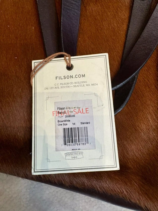 Filson Workshop Ranch Tote 20085335 - RARE - Cowhide Bridle Leather White Cow CC 20085335