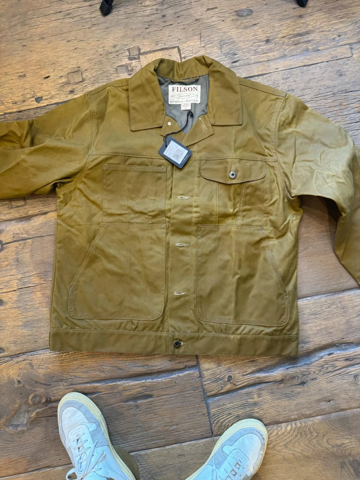Rare NWT Filson Tin Cloth Short Lined Cruiser X Large USA Made Dark Tan 11010762