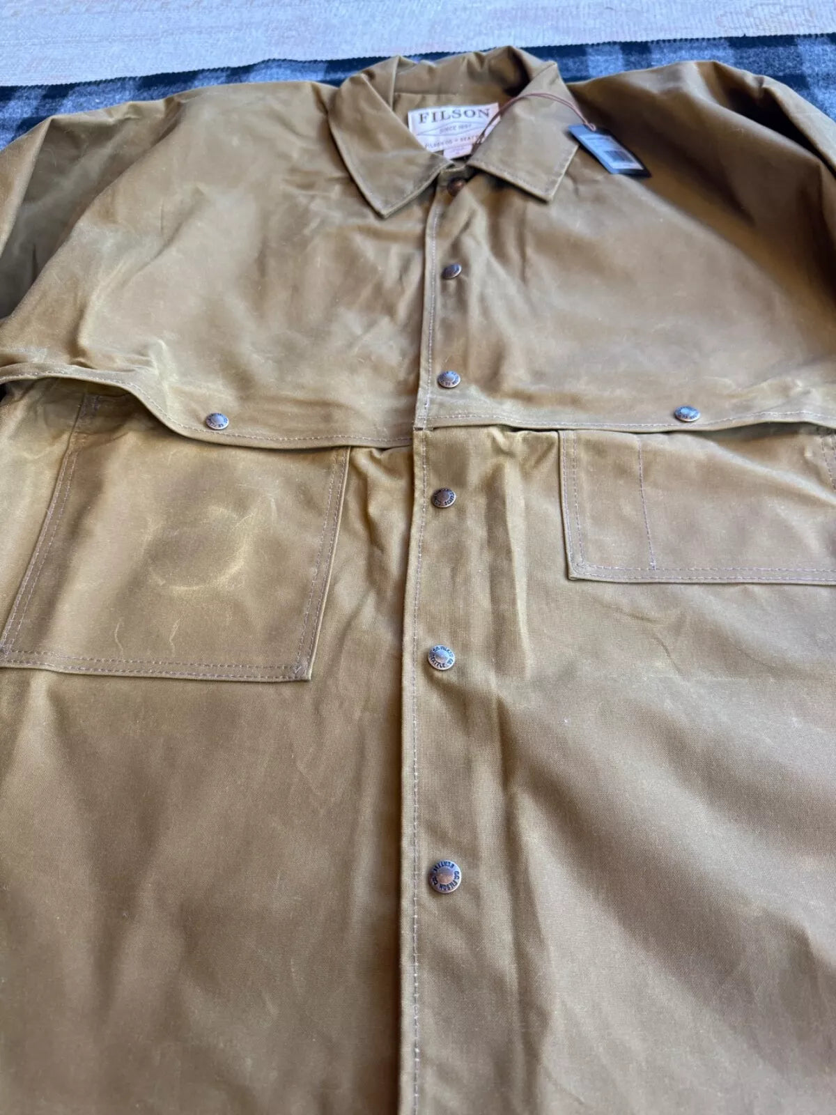 Filson Double Logger XL Coat 11010009 MADE IN USA Dark Tan Khaki Waxed Brand New