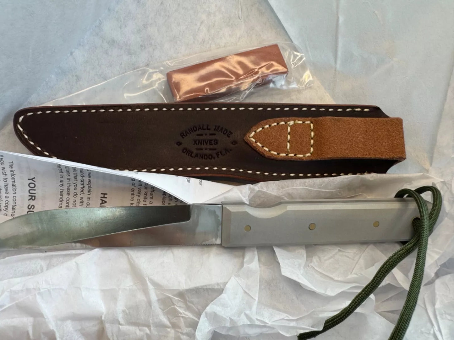 New in Paper Randall Knife Model 10-5 Fisherman Aluminum Stainless Steel Blade