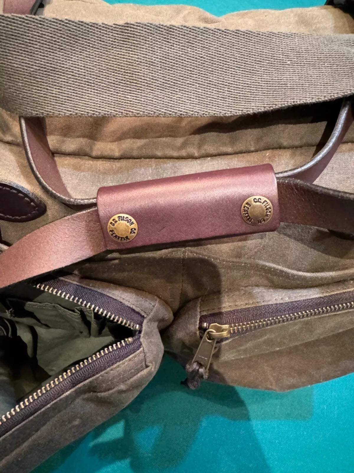 Filson 48-Hour Tin Cloth Briefcase | Made USA | Very Rare | Otter Green | 70328