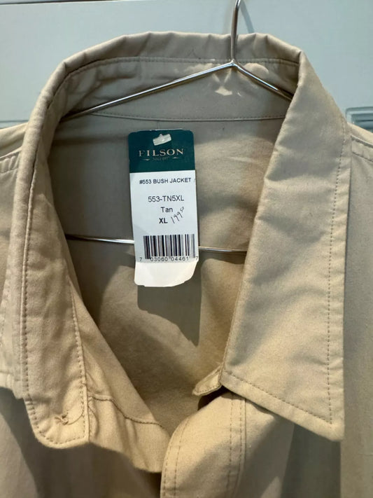 Rare Vintage New With Tags Filson Seattle Classic Safari Bush 553 Jacket XL Tan