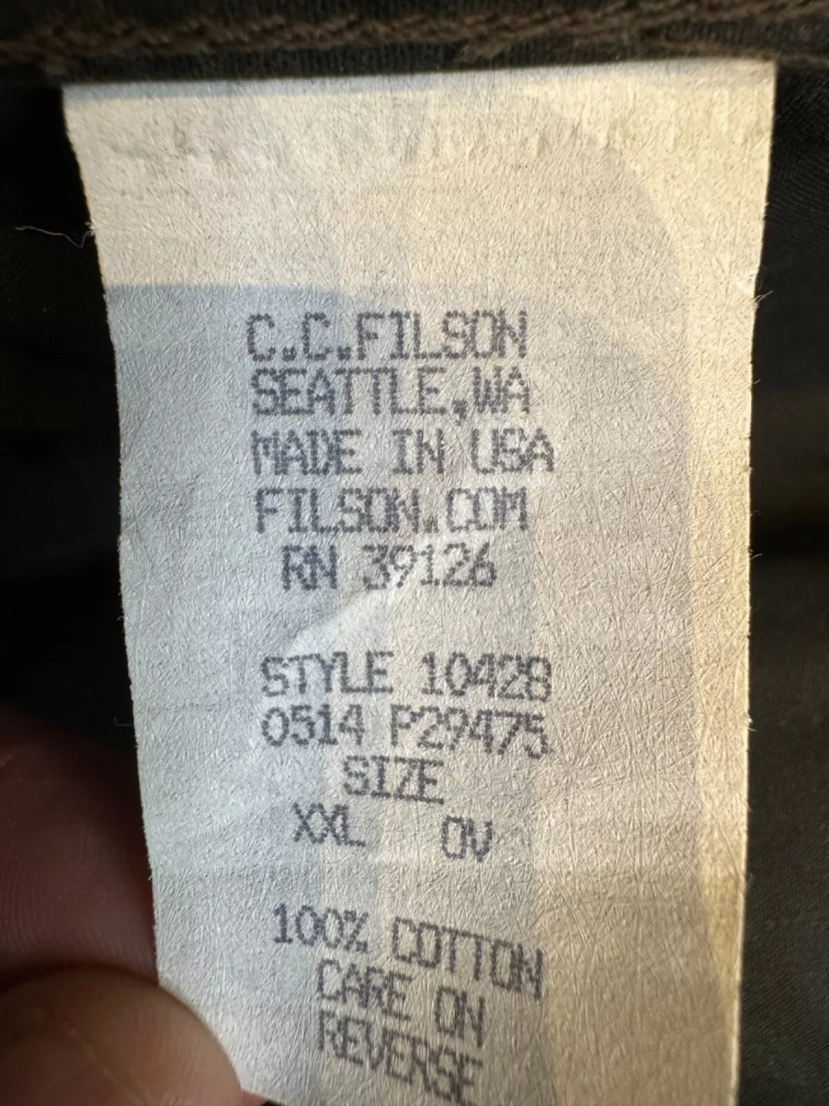 Filson Soy Wax Cruiser Vest | XXL | Olive Discontinued | New Tags Made in USA