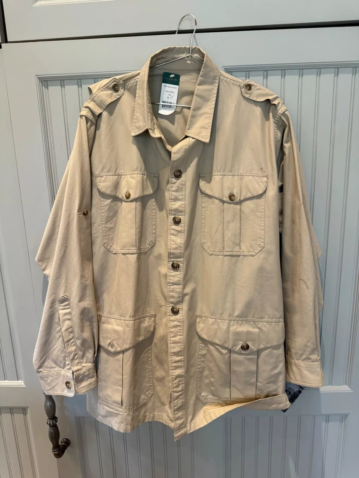 Rare Vintage New With Tags Filson Seattle Classic Safari Bush 553 Jacket XL Tan