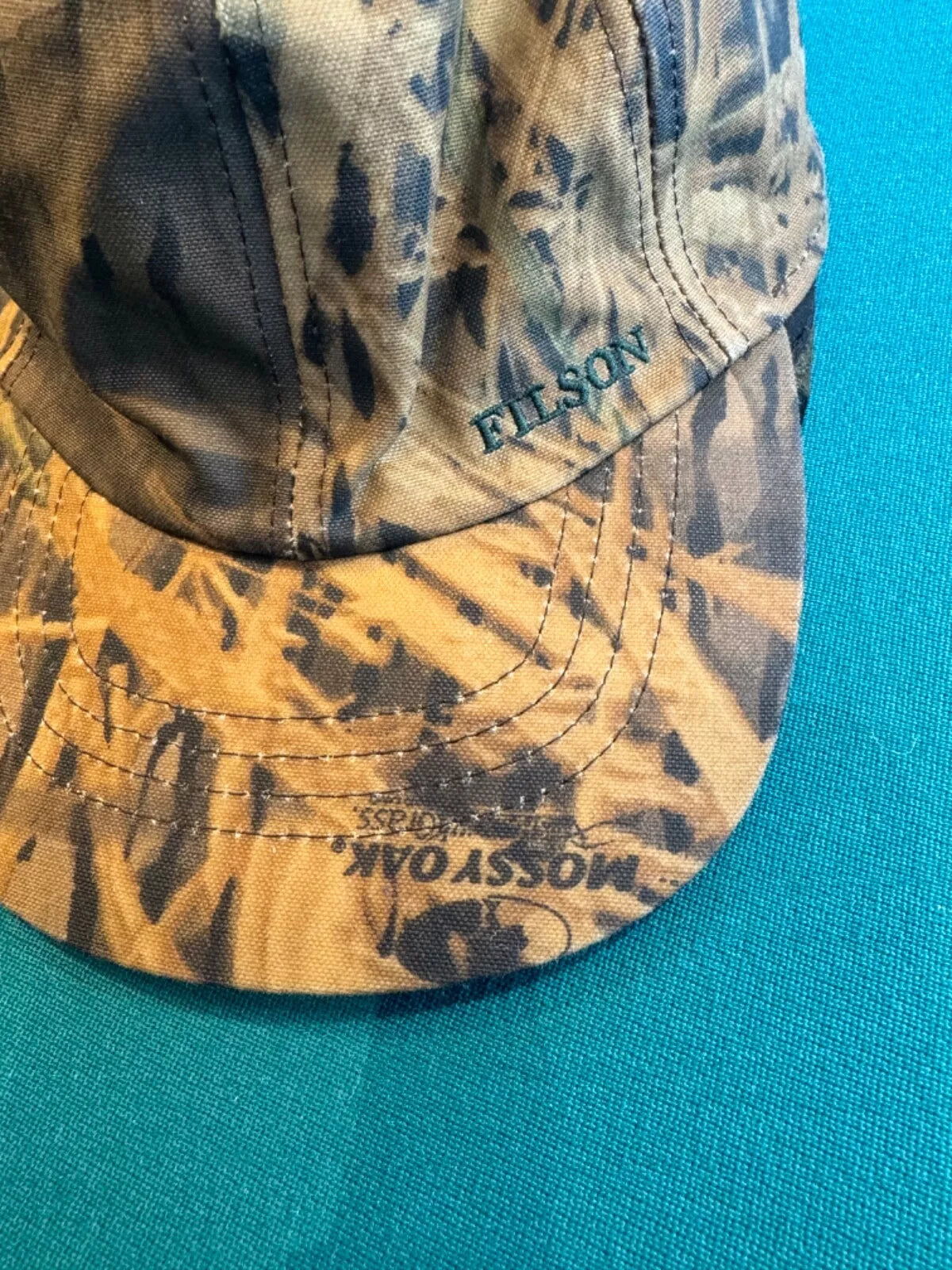 Filson Tin Cloth Insulated Cap Cotton Canvas & Wool Hat M Mossy Oak Shadow Grass 20078586