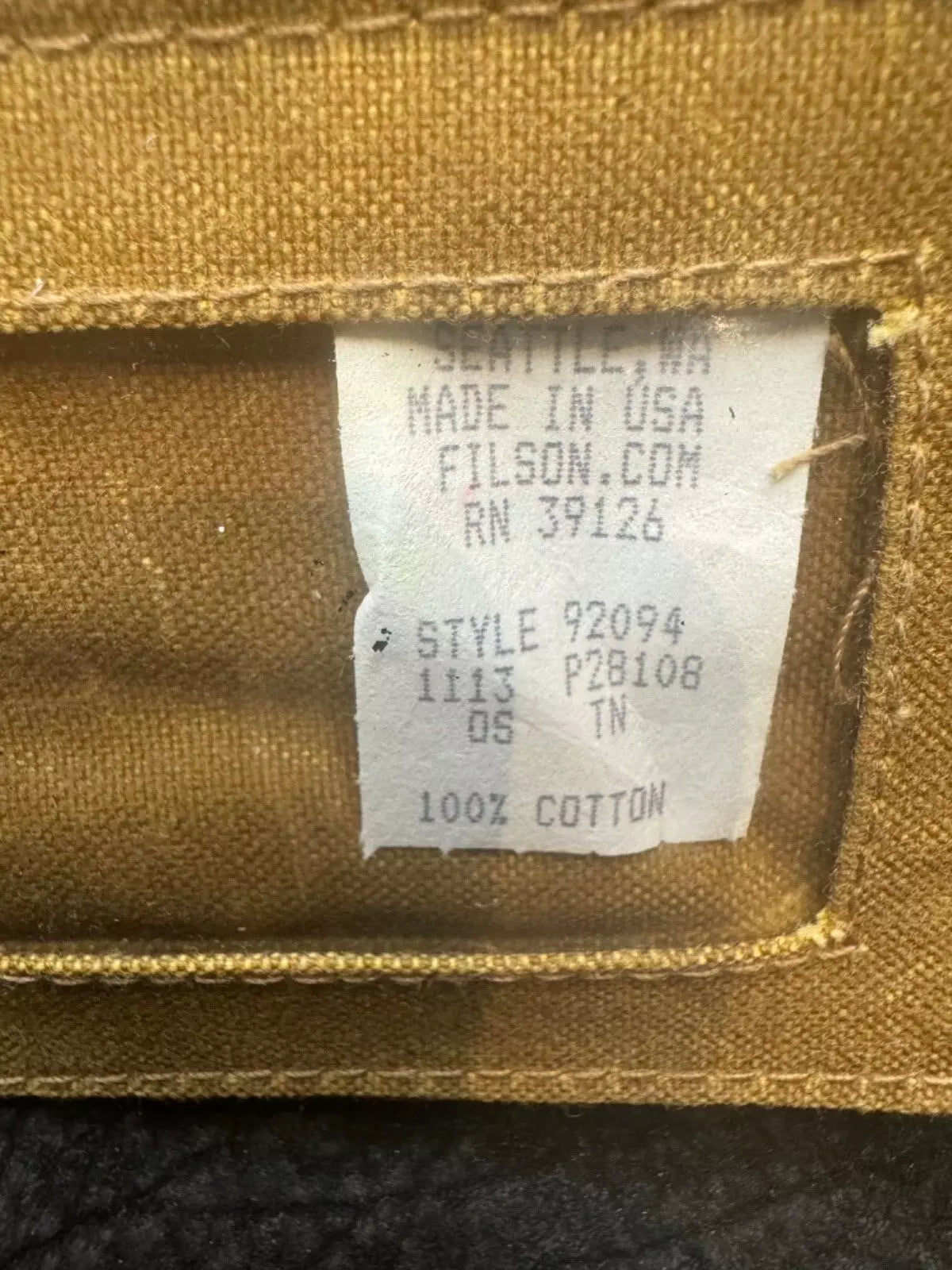 New with Tags Filson Tin Luggage Tag in Tin cloth with Clear window 11092094 2nd