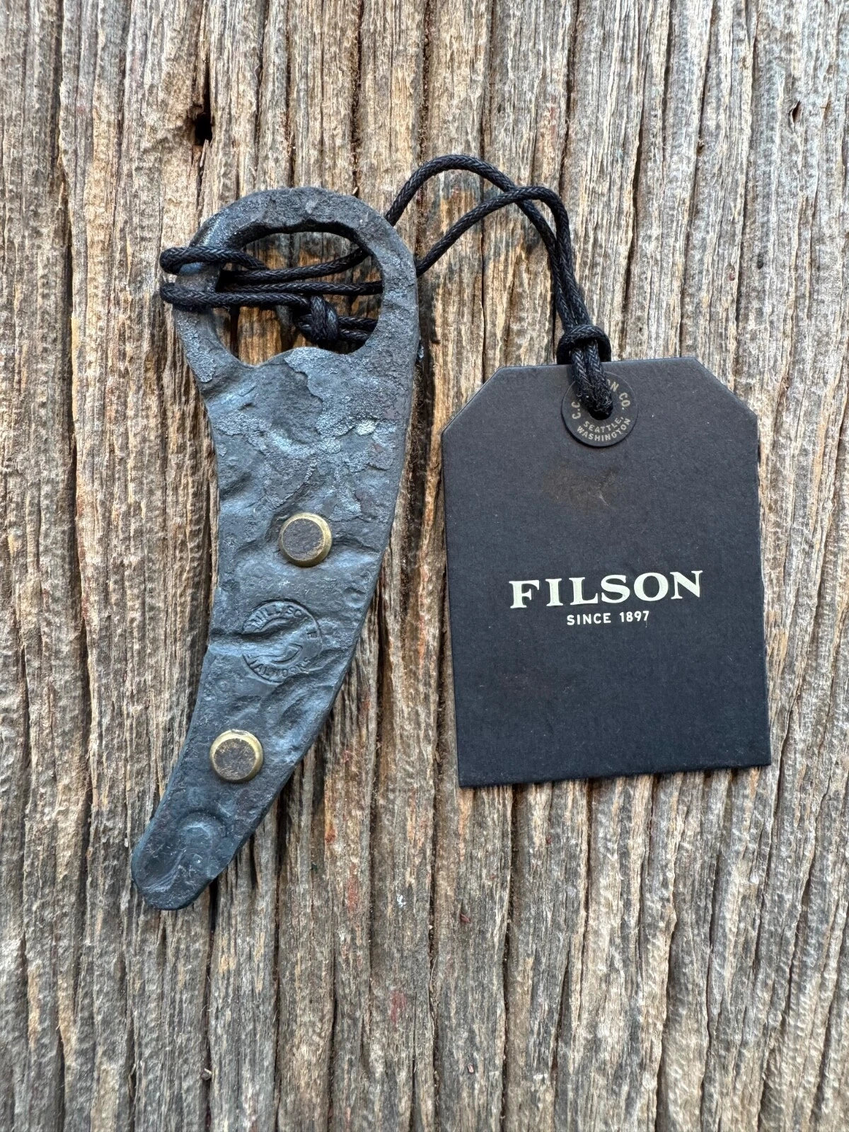 NWT Filson Hand Forged Iron Bottle Opener Made in Texas New and Unused