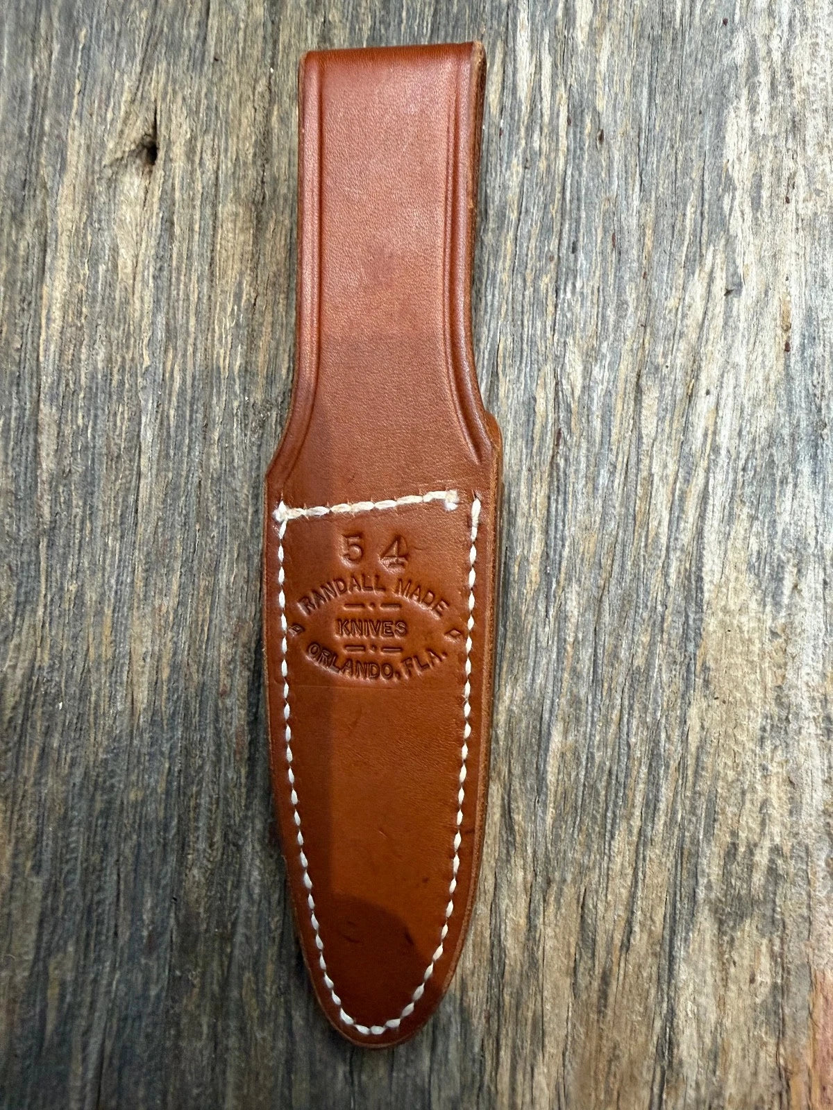 Randall Leather Knife Sheath Model 5-4 Linen stitched early Gutcher tuff find
