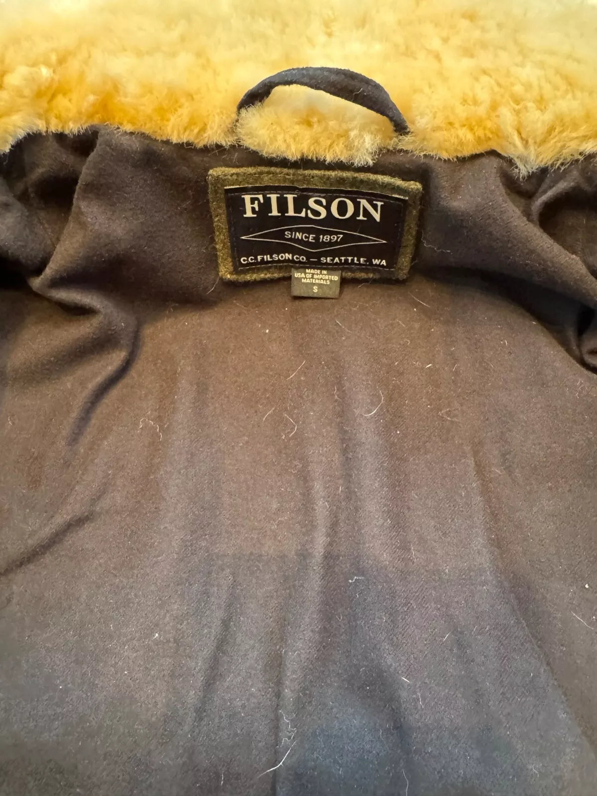RARE 2021 FILSON LINED MACKINAW WOOL PACKER COAT FOREST GREEN SMALL # 20018829
