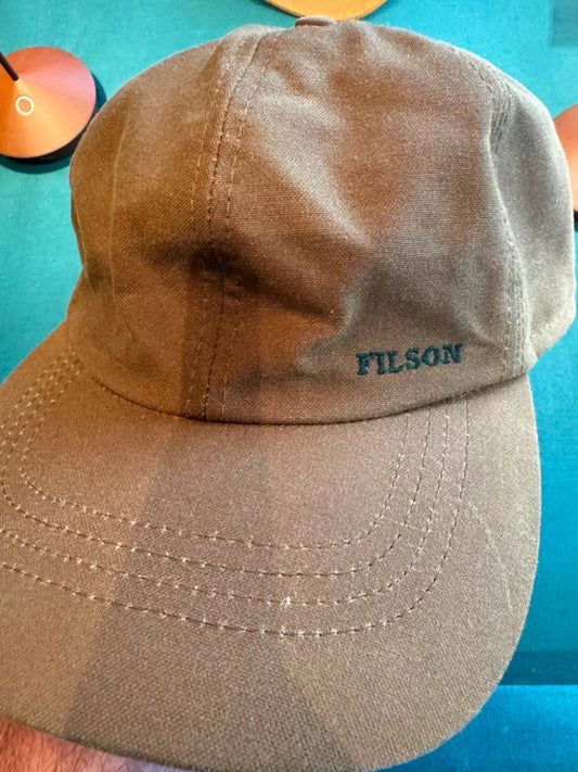 Filson Insulated Tin Cloth Cap USA M Medium Dark Tan Vintage New with Tags 60068242103