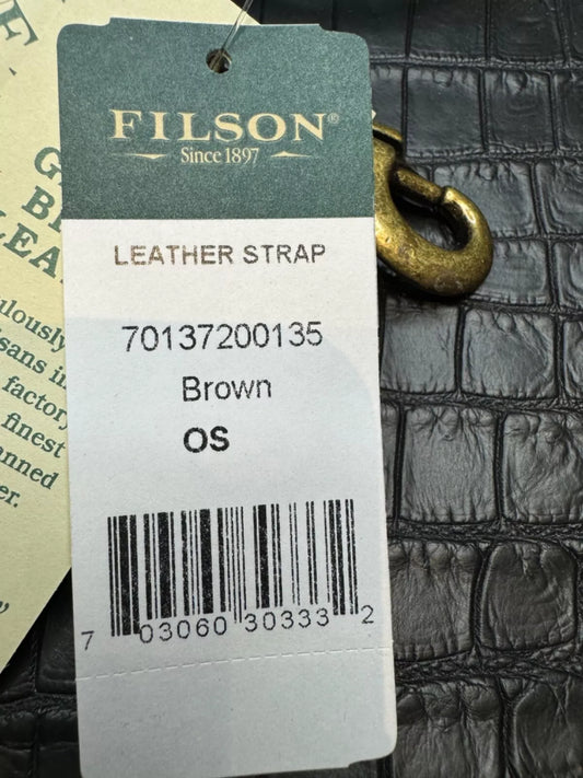 Filson Leather Shoulder Strap MADE IN USA Brown Bridle Brass Adjustable Vintage 70137200135