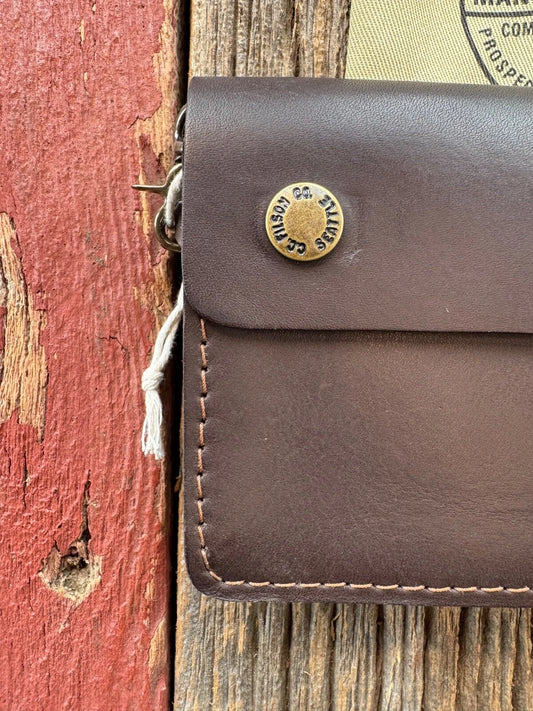NWT FILSON Brown Workshop Long Snap Leather Wallet only 50 Model # 20308378
