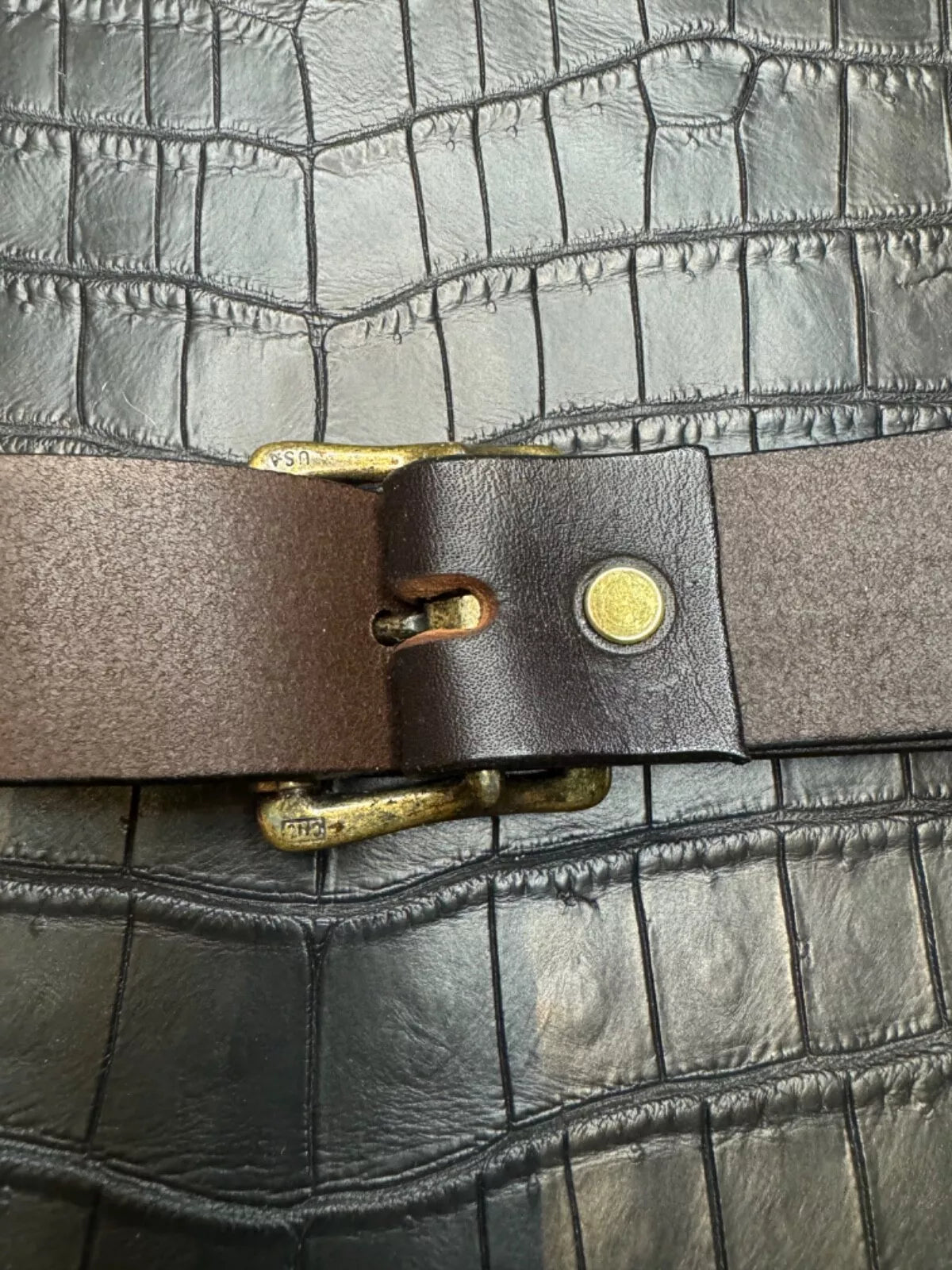 Filson Leather Shoulder Strap MADE IN USA Brown Bridle Brass Adjustable Vintage 70137200135