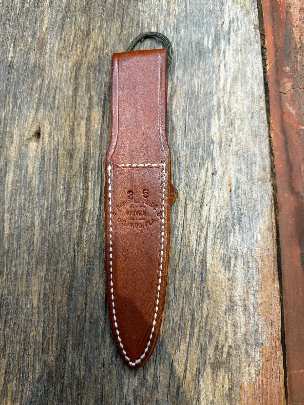 Randall Leather Knife Sheath Model 2-5 Linen stitched early Gutcher tuff find
