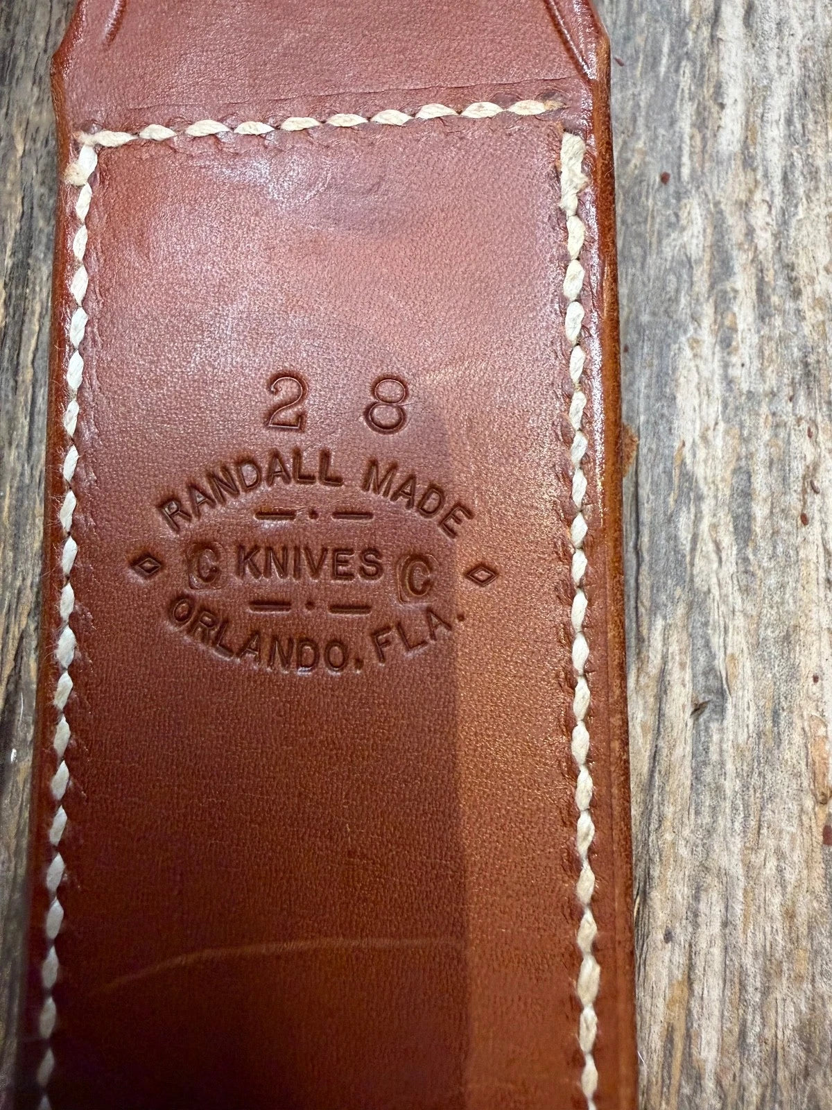 Randall Leather Knife Sheath Model 2-8 Linen stitched early Gutcher tuff find