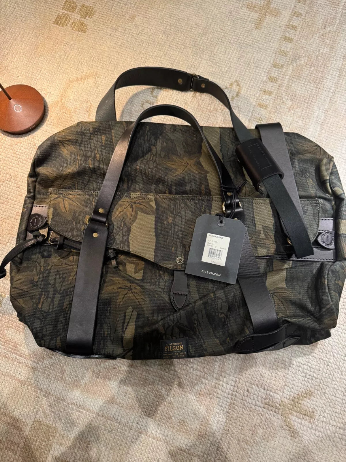 Filson Medium Rugged Twill Duffle Bag 20195531 Made In USA Maple Bark Camo Olive