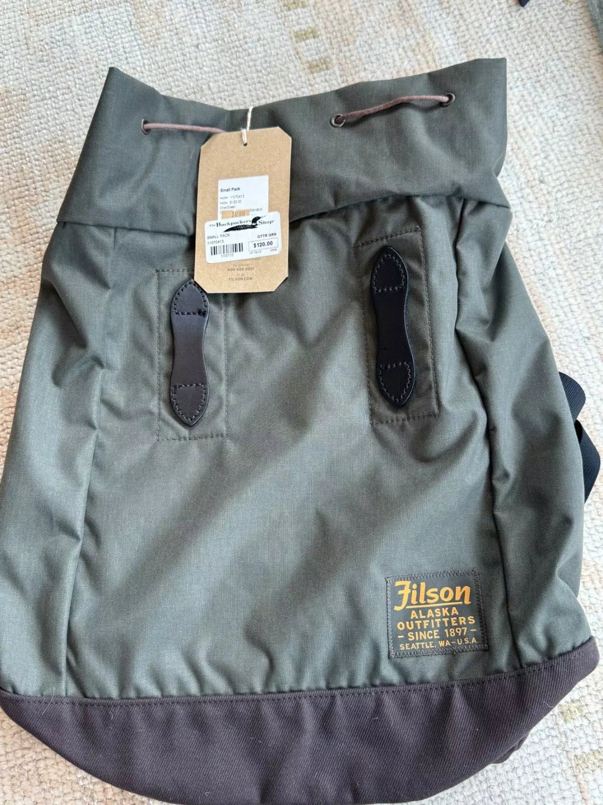 Filson Nylon Small Drawstring Pack Mackinaw Insert NWT Discontinued Rare 2015 #11070413